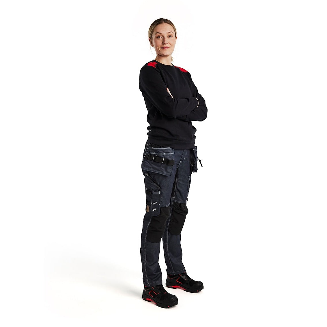 Blaklader Sweatshirt Women 3408 #colour_black-red