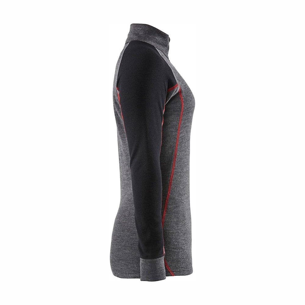 Blaklader Women's Zip-Up Thermal Top Xwarm 7299 #colour_mid-grey-black