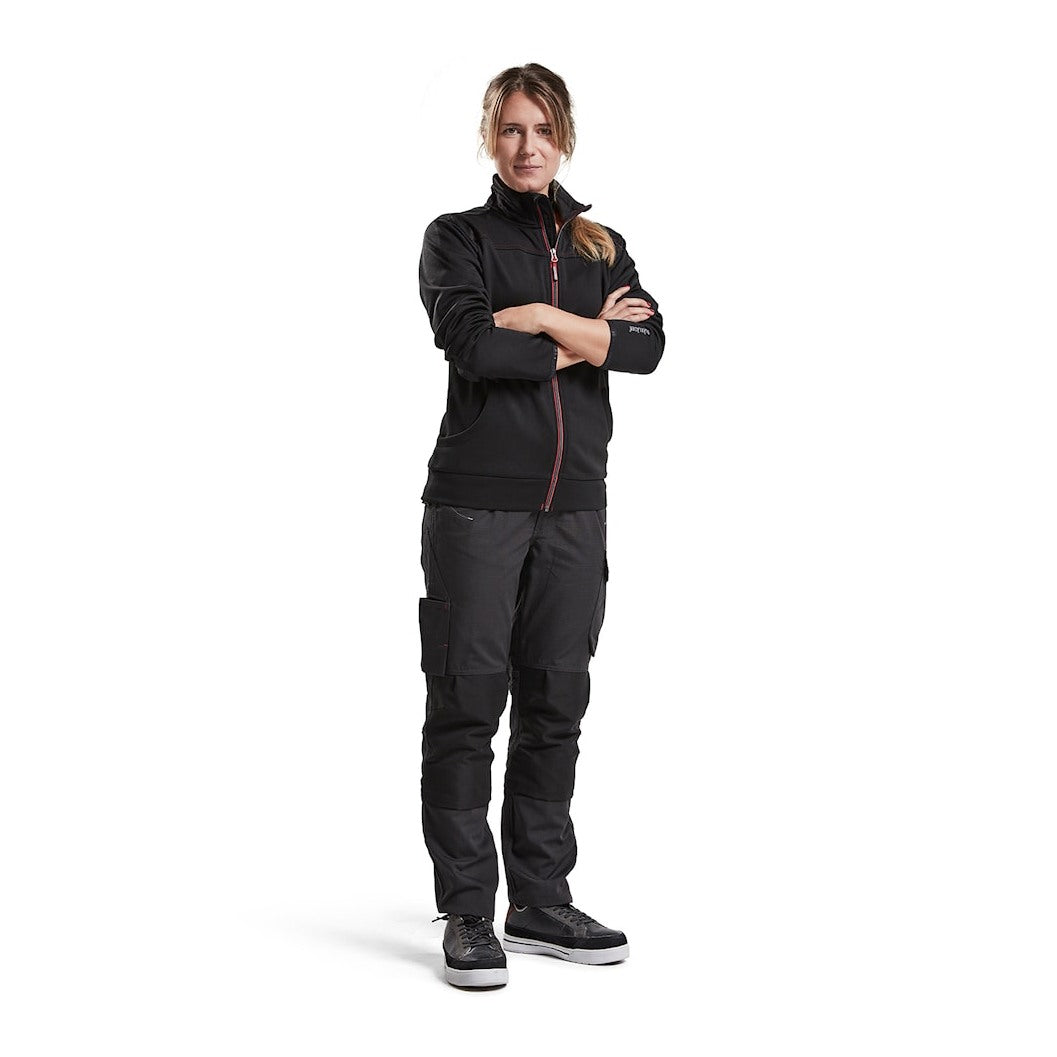 Blaklader Women's Sweatshirt with Full Zip 3394 #colour_black-red