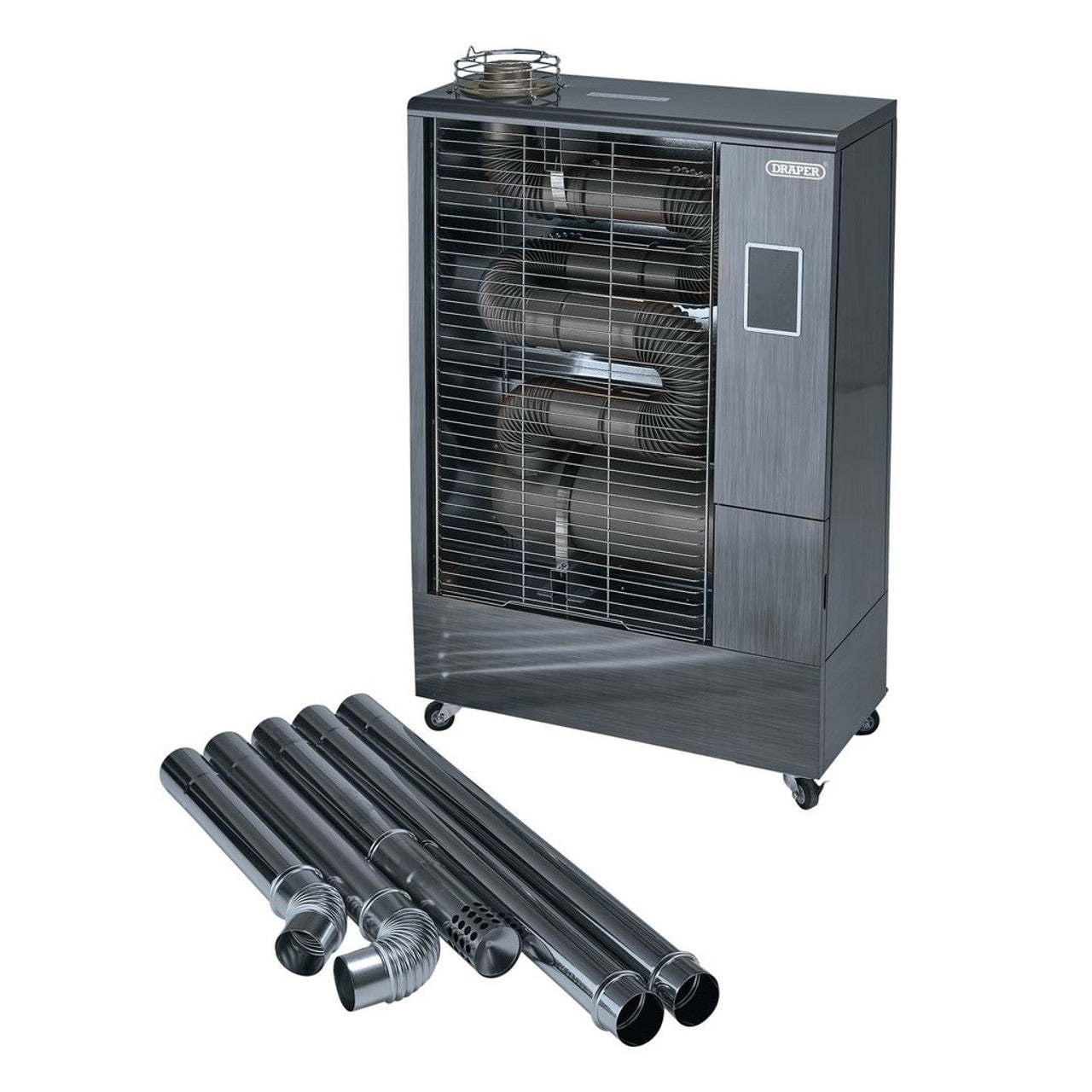 Draper Tools 230V Far Infrared Diesel Heater With Flue Kit, 40,000 Btu/11.6Kw