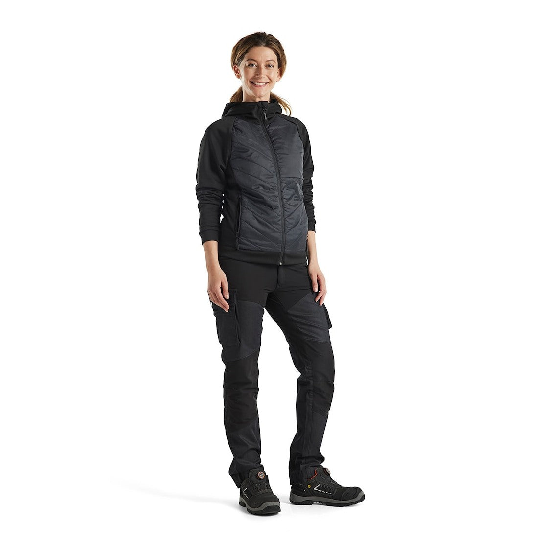 Blaklader Women's Hybrid Sweater 3464 #colour_black-dark-grey