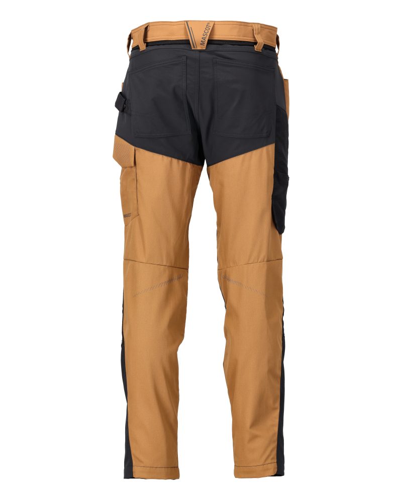 Mascot Customized Trousers with Kneepad Pockets - Nut Brown/Black