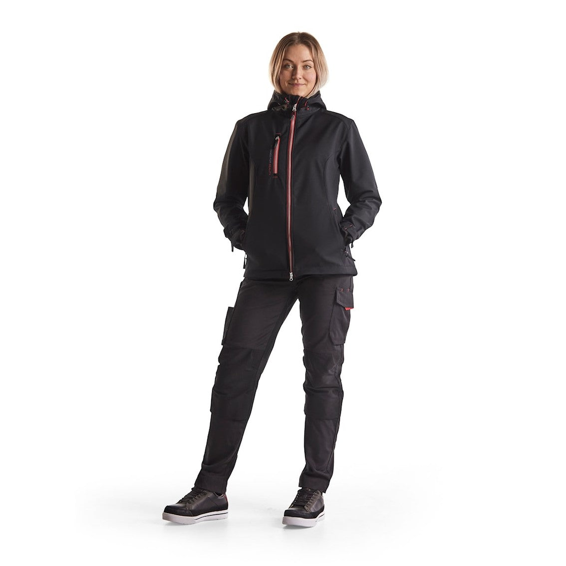 Blaklader Women's Service Trousers with Stretch 7195 #colour_black-red