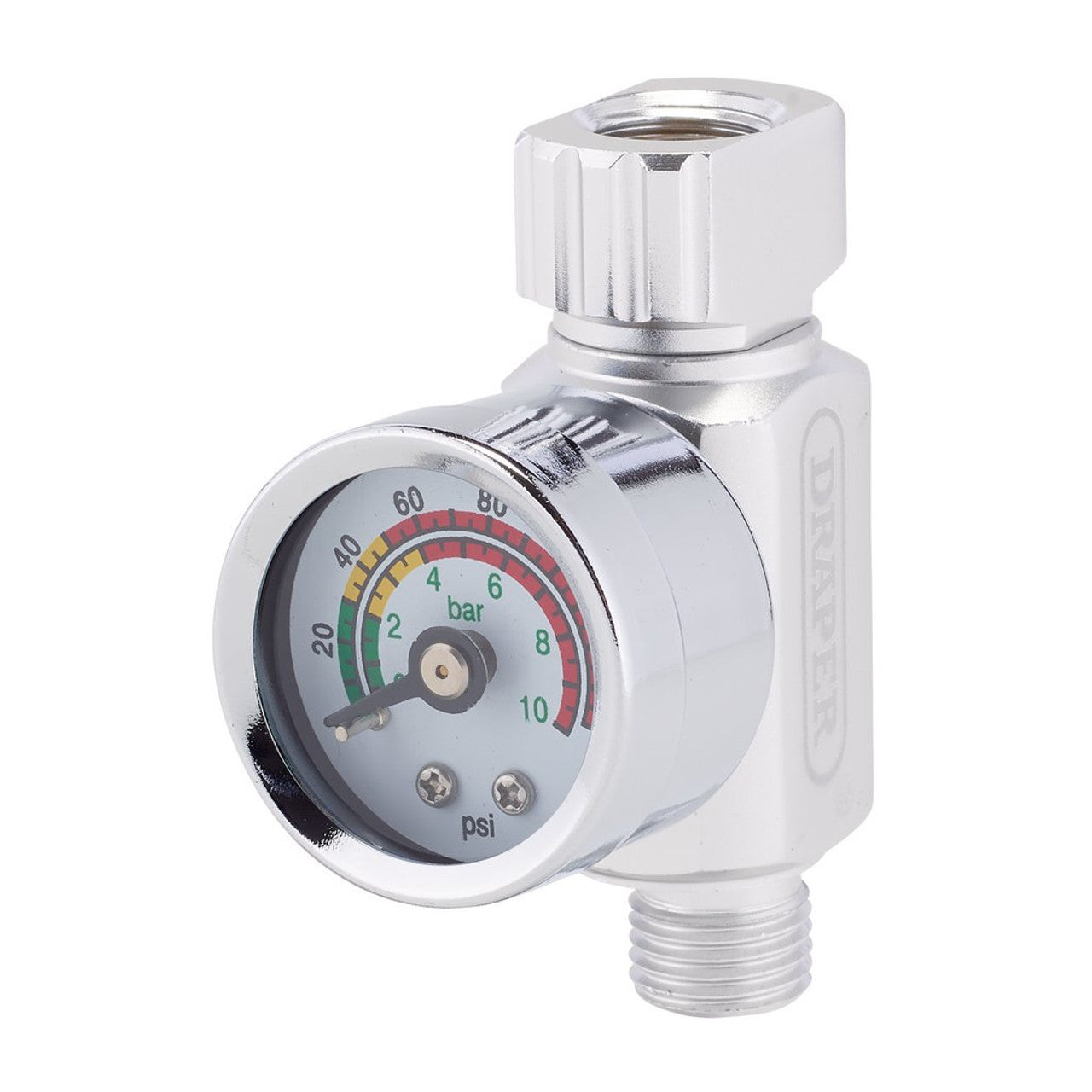 Draper Tools 1/4" Bsp On-Gun Air Regulator And Gauge, 140Psi