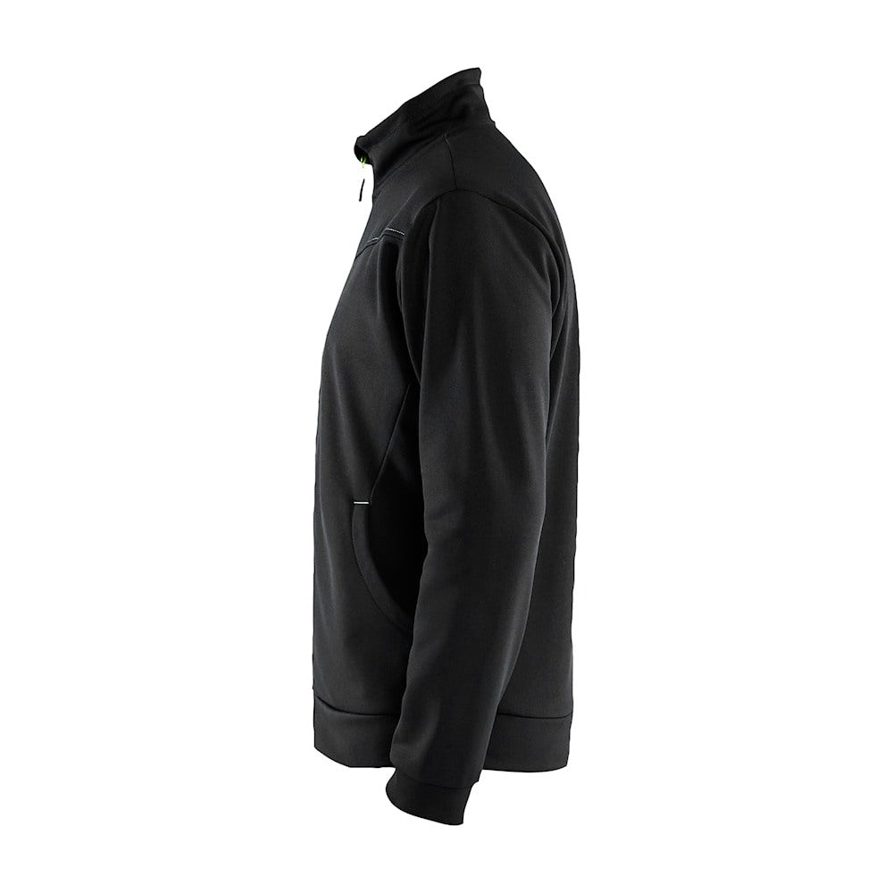 Blaklader Sweatshirt with Full Zip 3362 #colour_black-hi-vis-yellow