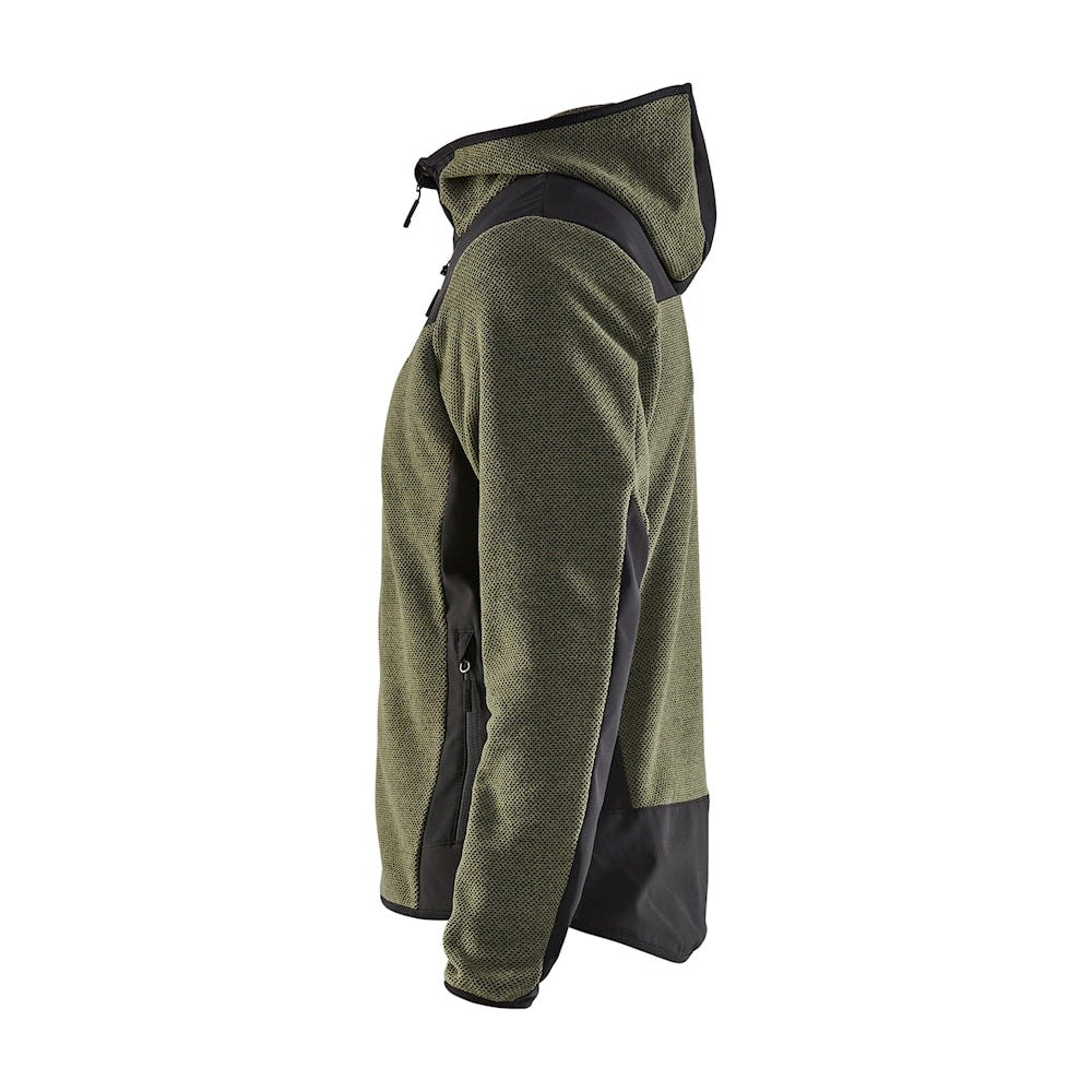 Blaklader Knitted Jacket with Softshell 5940 #colour_autumn-green-black