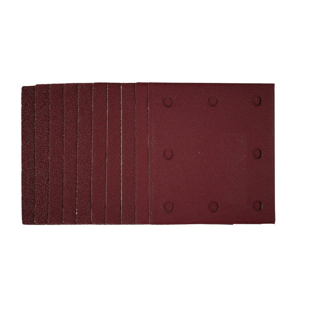 Draper Tools 1/4 Sanding Sheets With Hook And Loop, 115 x 105mm, Assorted Grit (Pack Of 10)