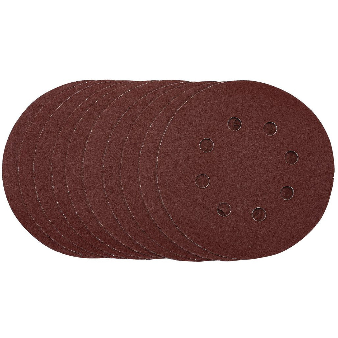 Draper Tools Punched Sanding Discs, 125mm, Hook & Loop, 240 Grit, (Pack Of 10)