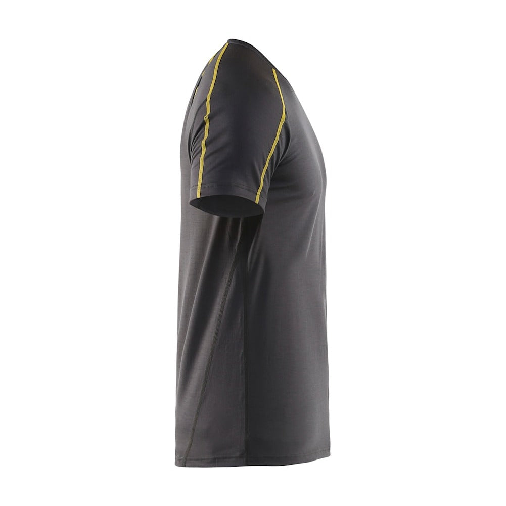 Blaklader Underwear T-Shirt Xlight, 100% Merino 4798 #colour_dark-grey-yellow