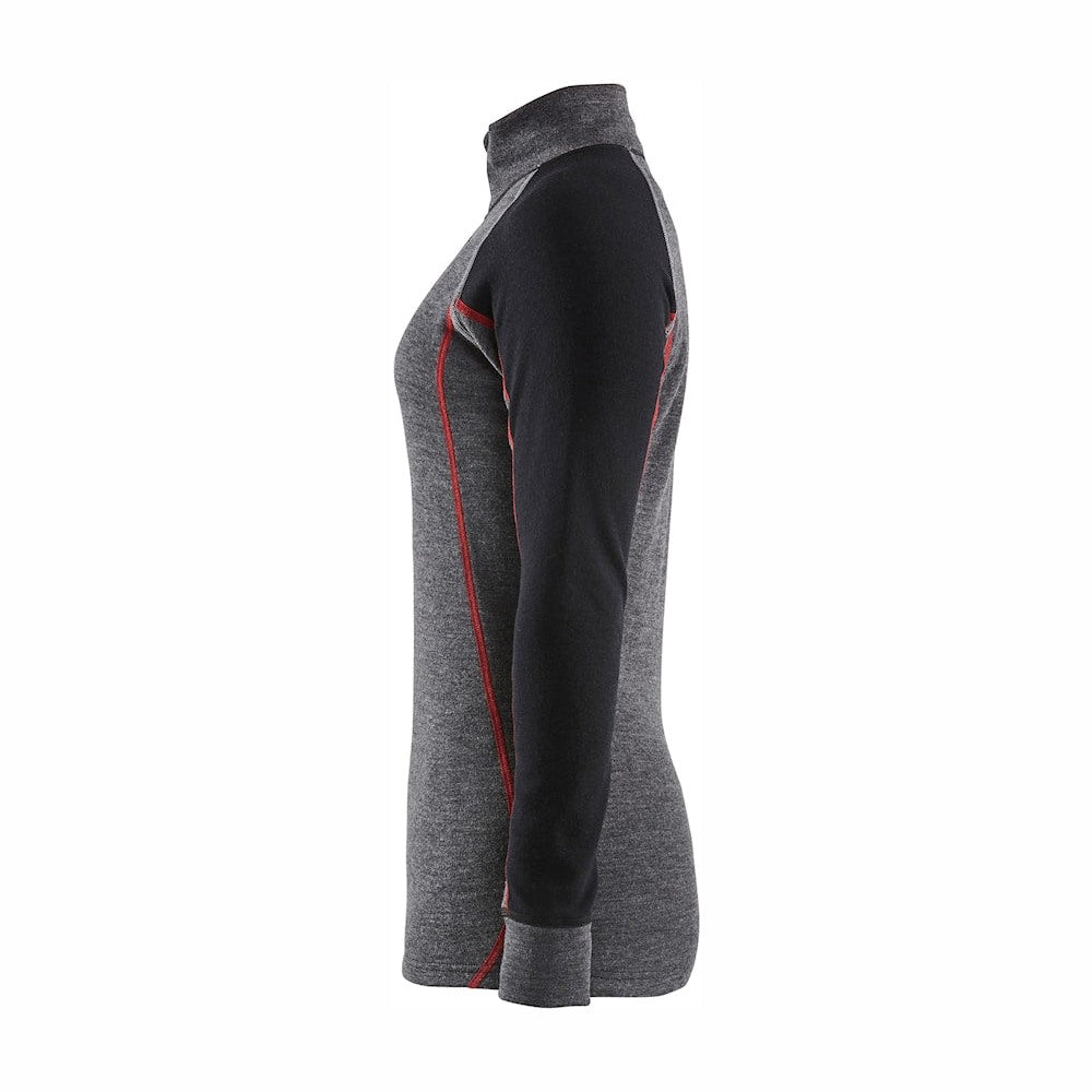 Blaklader Women's Zip-Up Thermal Top Xwarm 7299 #colour_mid-grey-black
