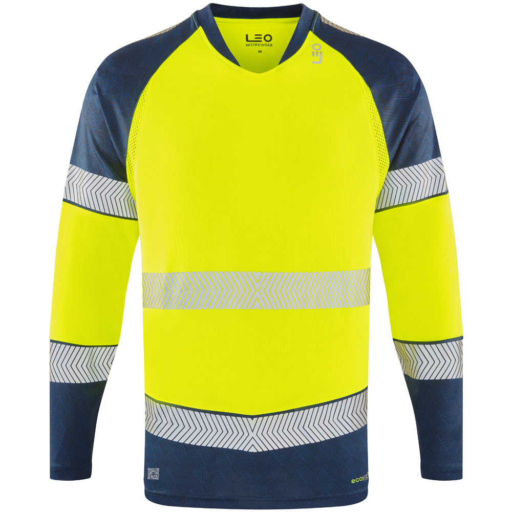 RUDA Leo EcoViz Performance+ Dual Colour Long Sleeve T-Shirt Hi Vis Breathable Workwear Reflective