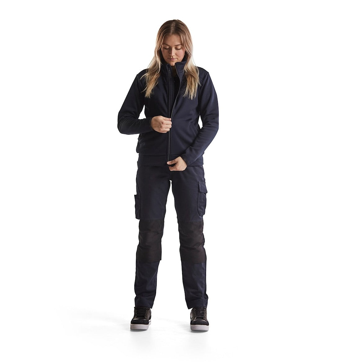 Blaklader Women's Sweatshirt with Full Zip 3394 #colour_dark-navy-black