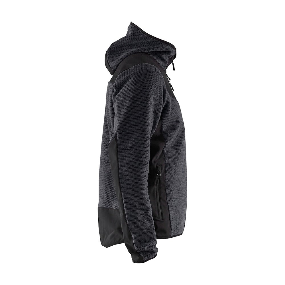 Blaklader Knitted Jacket with Softshell 5940 #colour_dark-grey-black