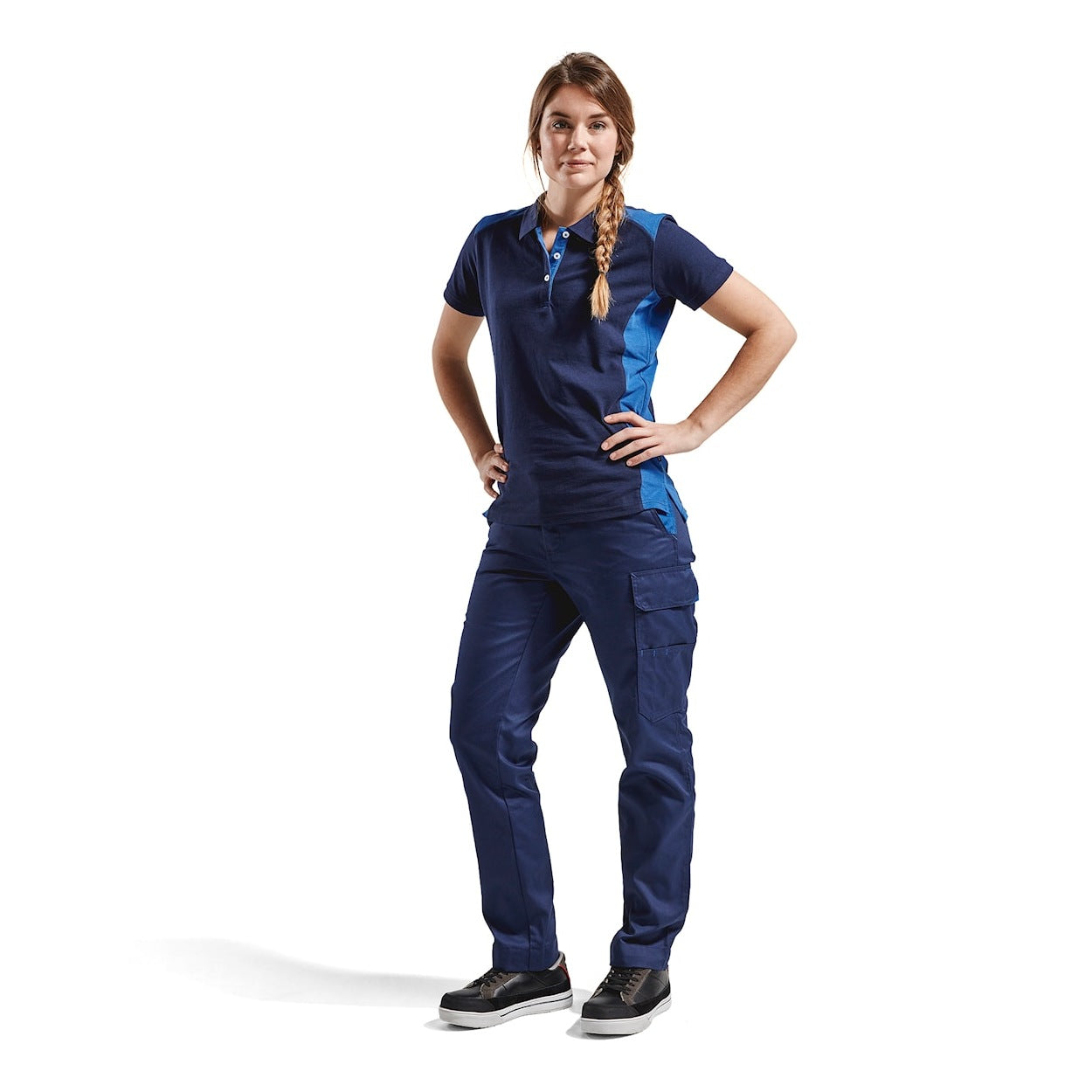 Blaklader Women's Industry Trousers 7104 #colour_navy-blue-cornflower-blue