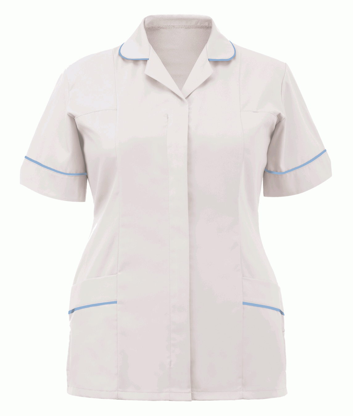Orbit International Classic Tunic: Ladies - White/ Sky Blue