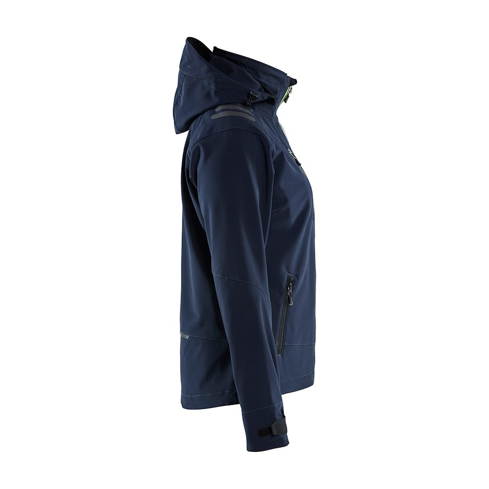 Blaklader Women's Softshell Jacket 4719 #colour_dark-navy-blue-hi-vis-yellow