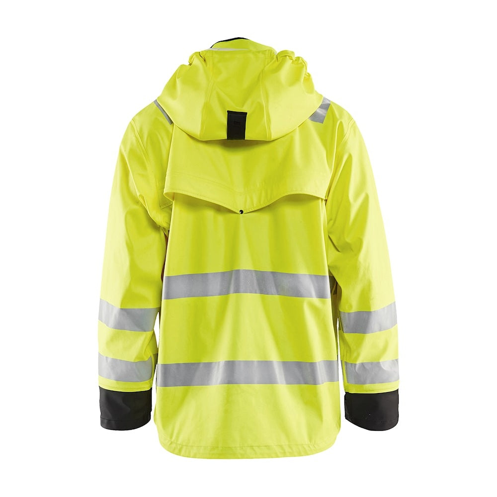 Blaklader Rain Jacket Hi-Vis Level 2 4302 #colour_hi-vis-yellow-navy-black