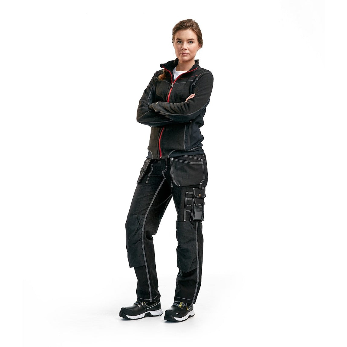 Blaklader Women's Micro Fleece Jacket 4924 #colour_black-red