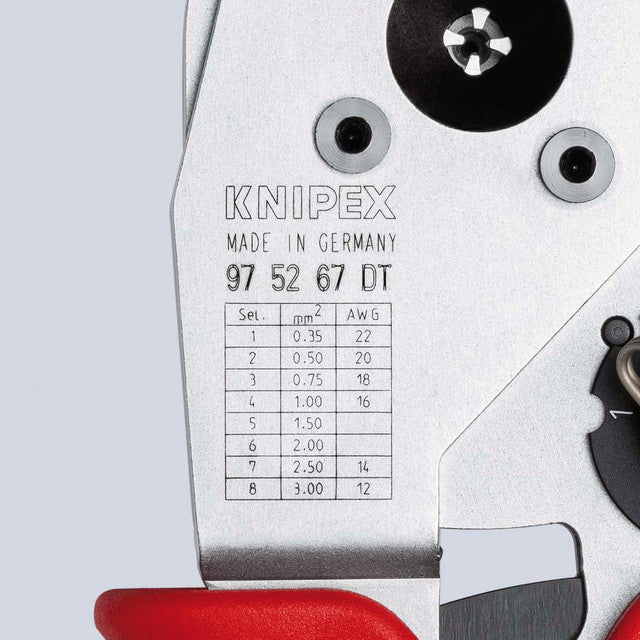 Draper Tools KNIPEX 97 52 67 DT Four-Mandrel Crimping Pliers For DT Contacts, 230 mm