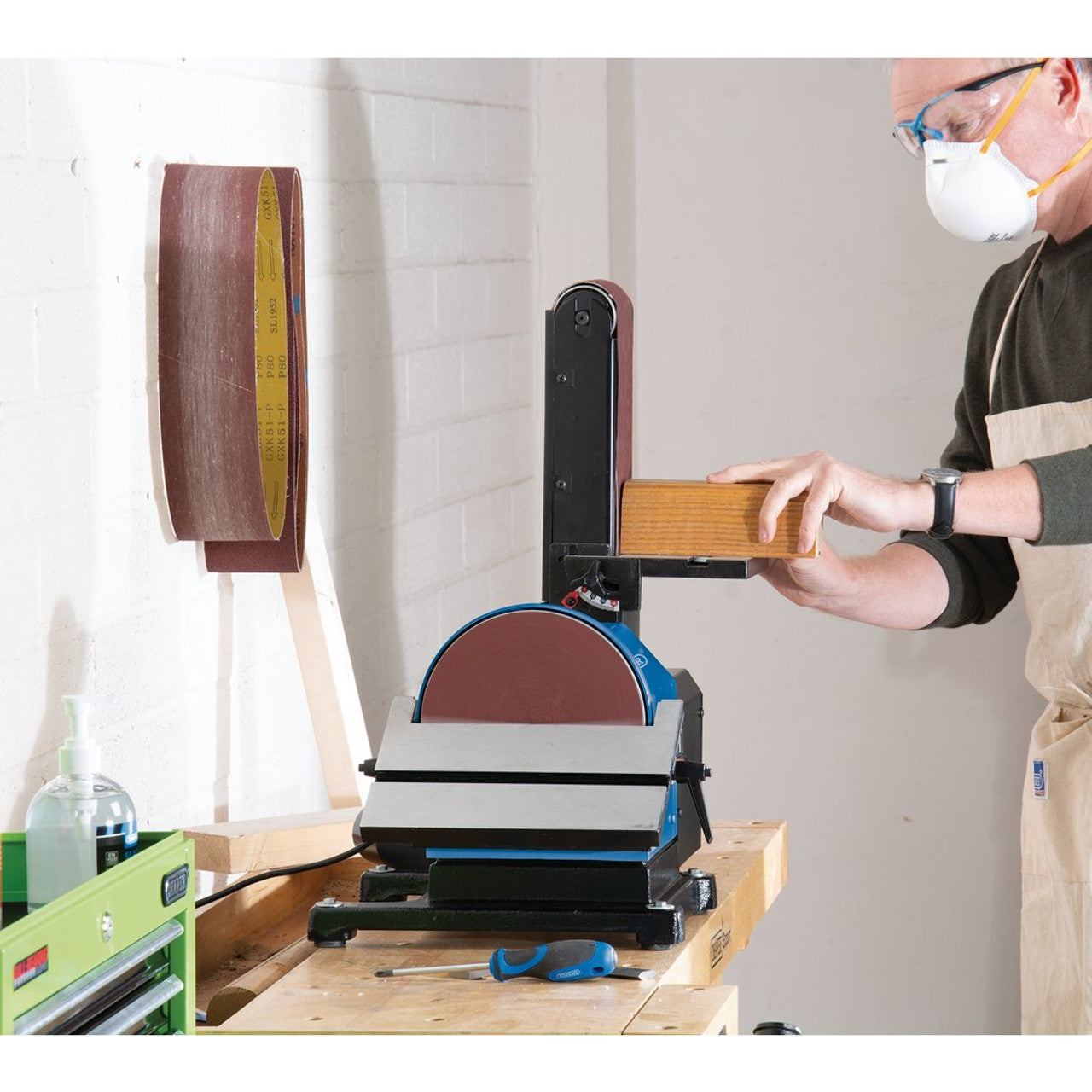 Draper Tools 230V Belt, 100mm And Disc Sander, 200mm, 500W