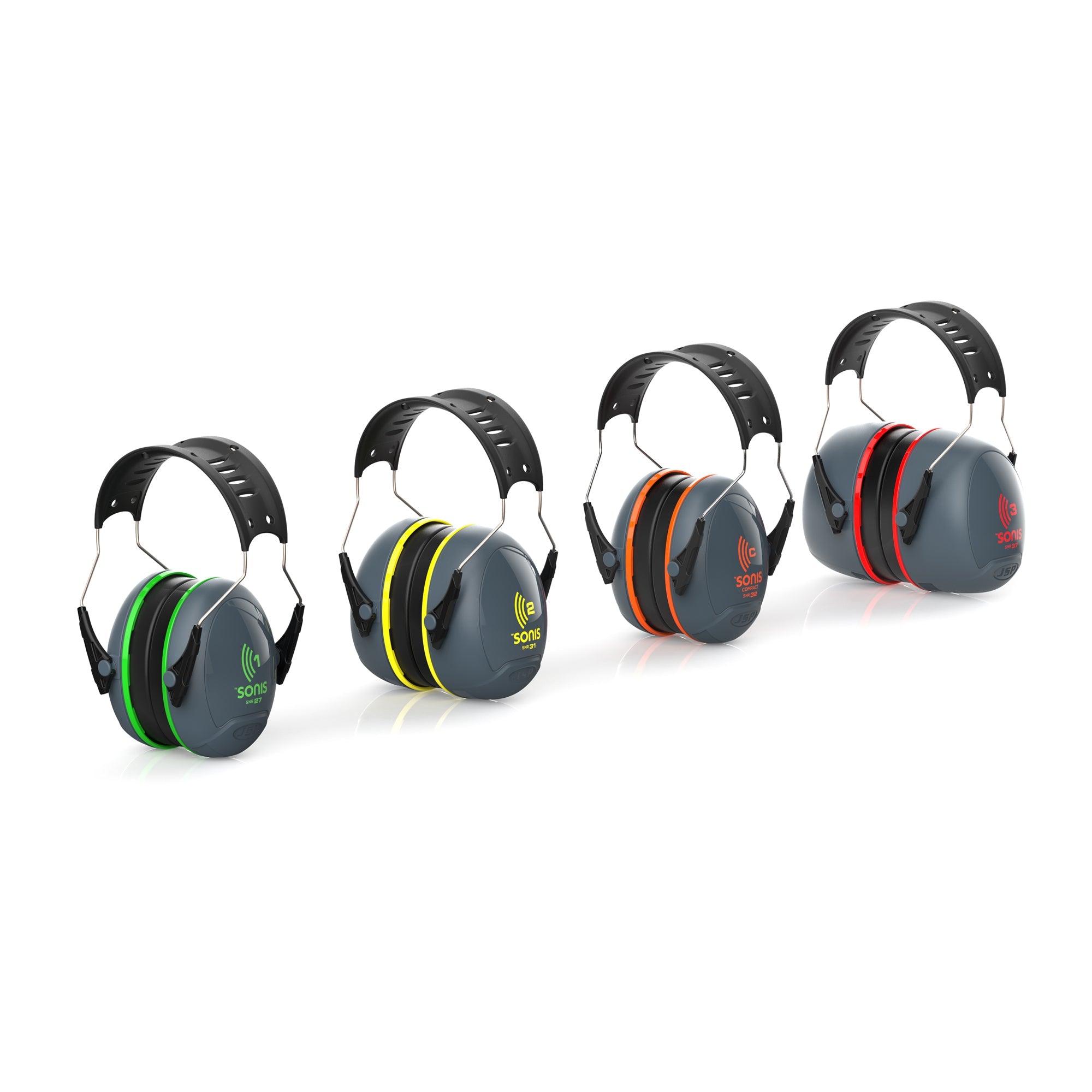 JSP Sonis Compact Low Profile Adjustable Ear Defenders - 32dB SNR