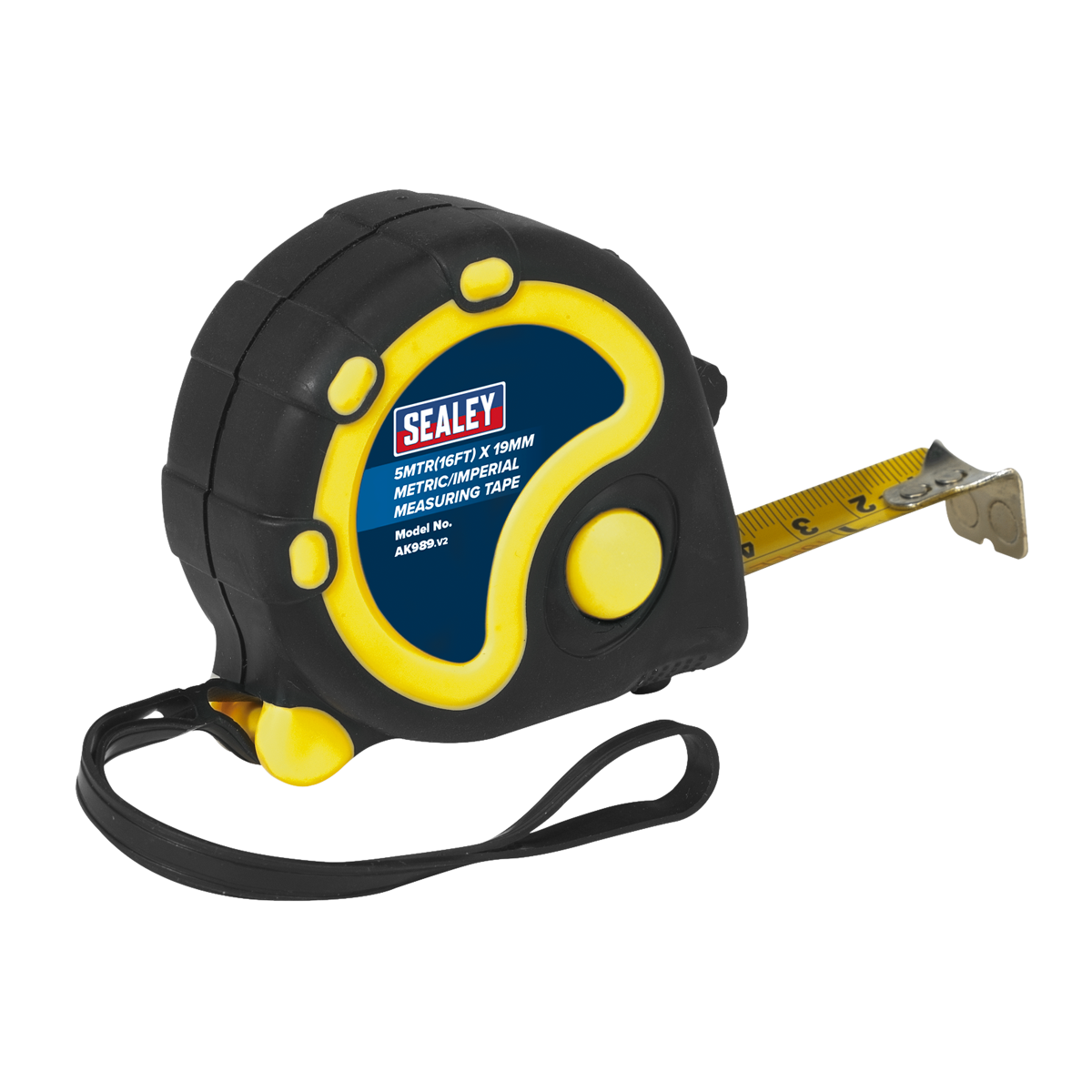 Sealey Rubber Tape Measure 5m(16ft) x 19mm - Metric/Imperial
