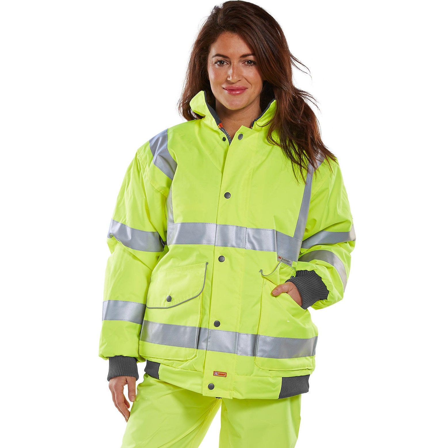 Beeswift Super Bomber Hi-vis Waterproof Jacket Saturn Yellow