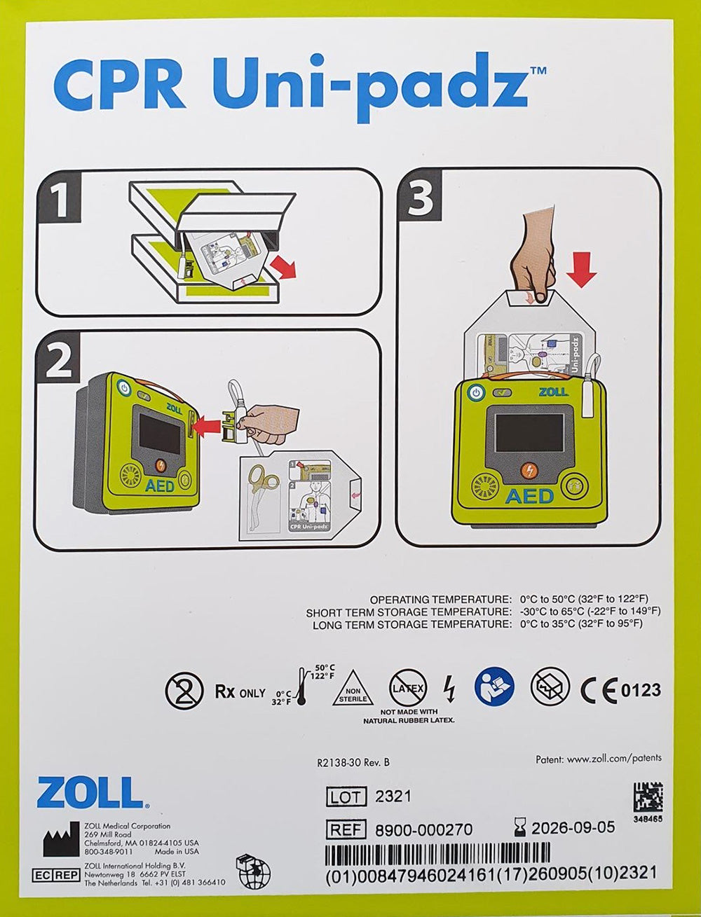 Beeswift Zoll Aed 3 Cpr Uni-Padz