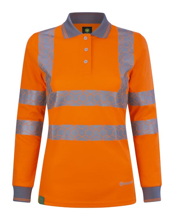Beeswift Ewear Recyclable Womens Hi Vis L/S Polo Shirt