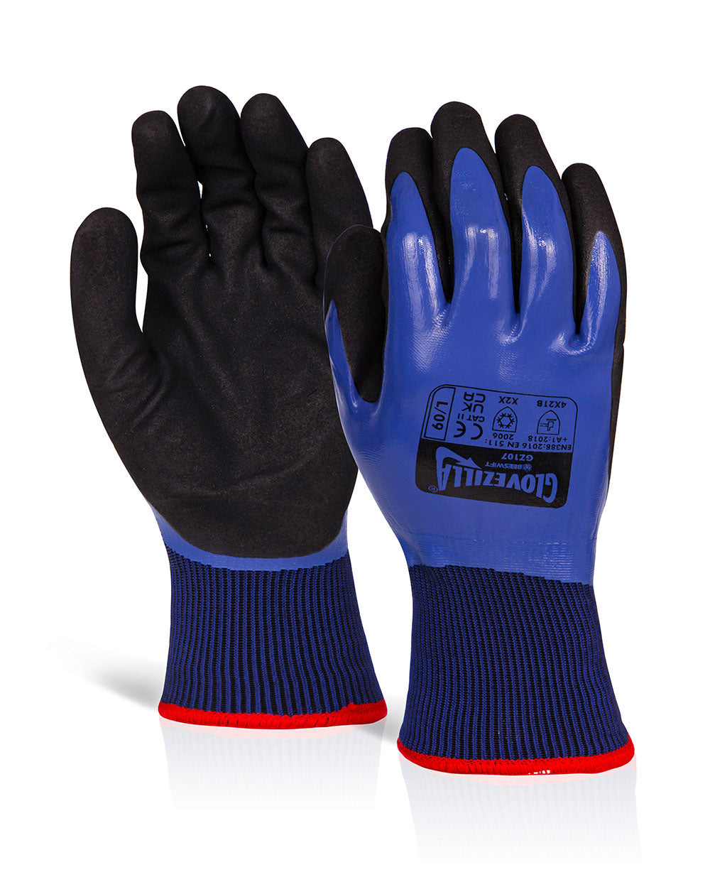 Beeswift Glovezilla Waterproof Thermal Nitrile Glove - Pack of 10
