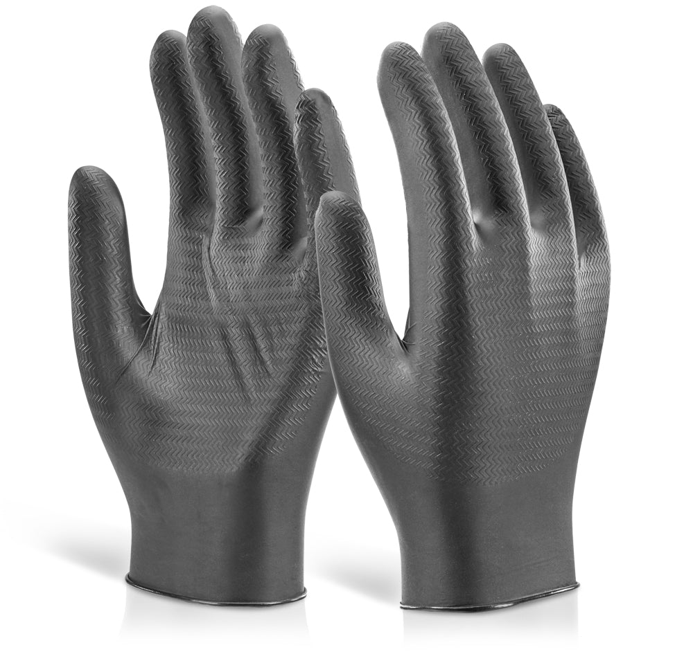 Beeswift Nitrile Disposable Gripper Glove Powder Free