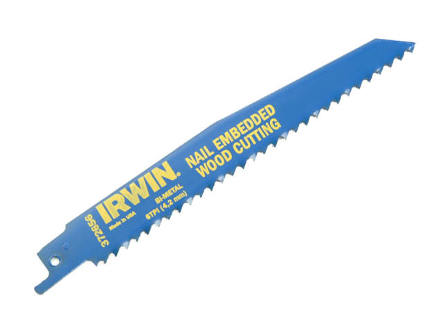 IRWIN® 956R Sabre Saw Blade Nail Embedded Wood Cutting 225mm Pack of 5