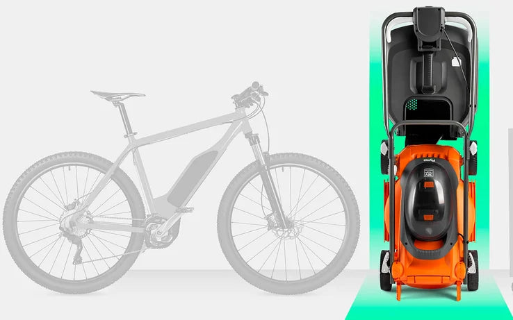 Flymo 36V EasiStore 340R - Battery-Powered Lawn Mower with LED Smart Display