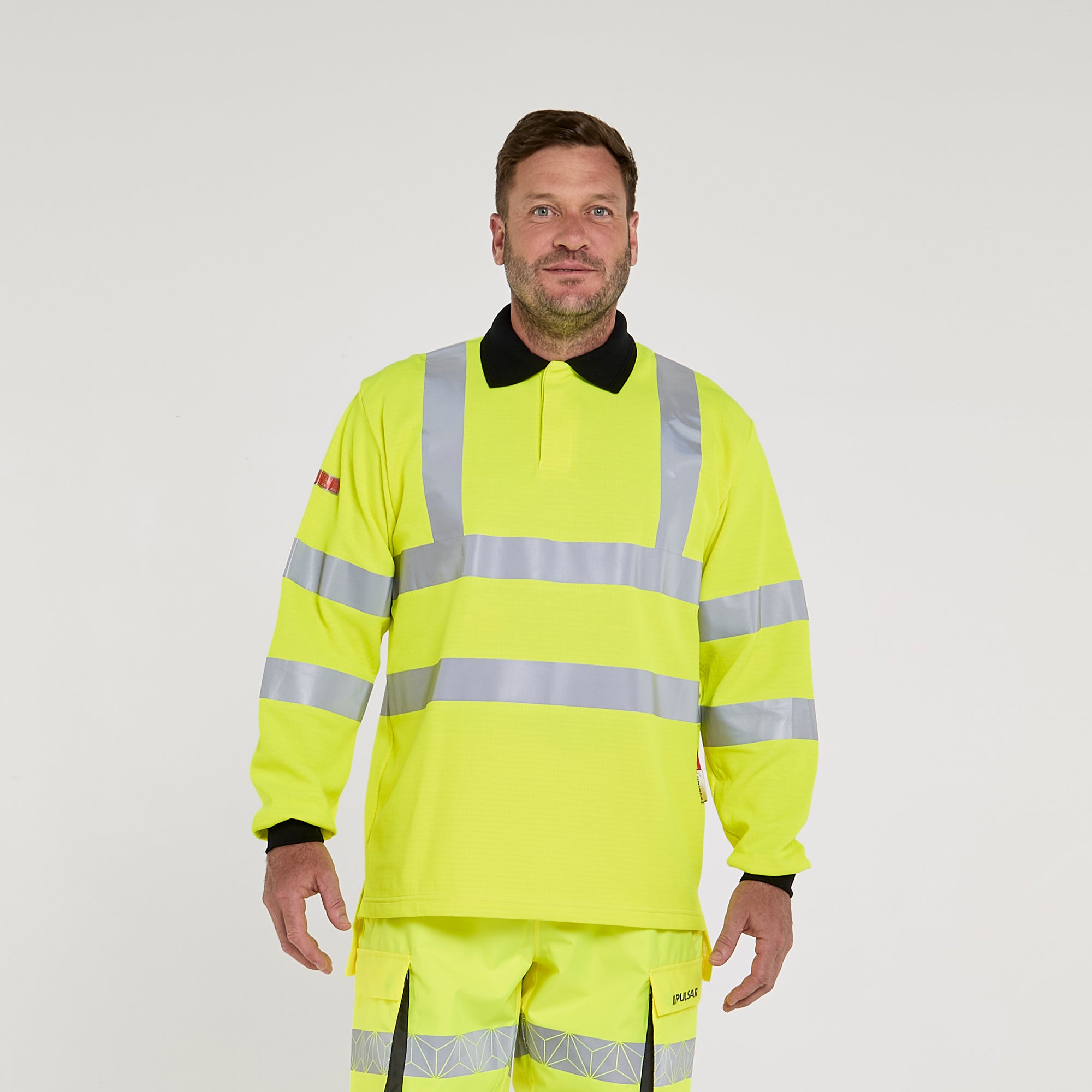 Pulsar Electric ARC Long Sleeve Polo Shirt Yellow
