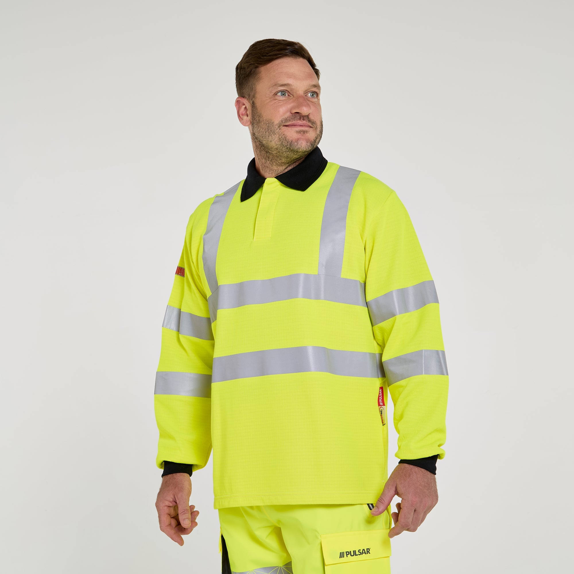 Pulsar Electric ARC Long Sleeve Polo Shirt Yellow