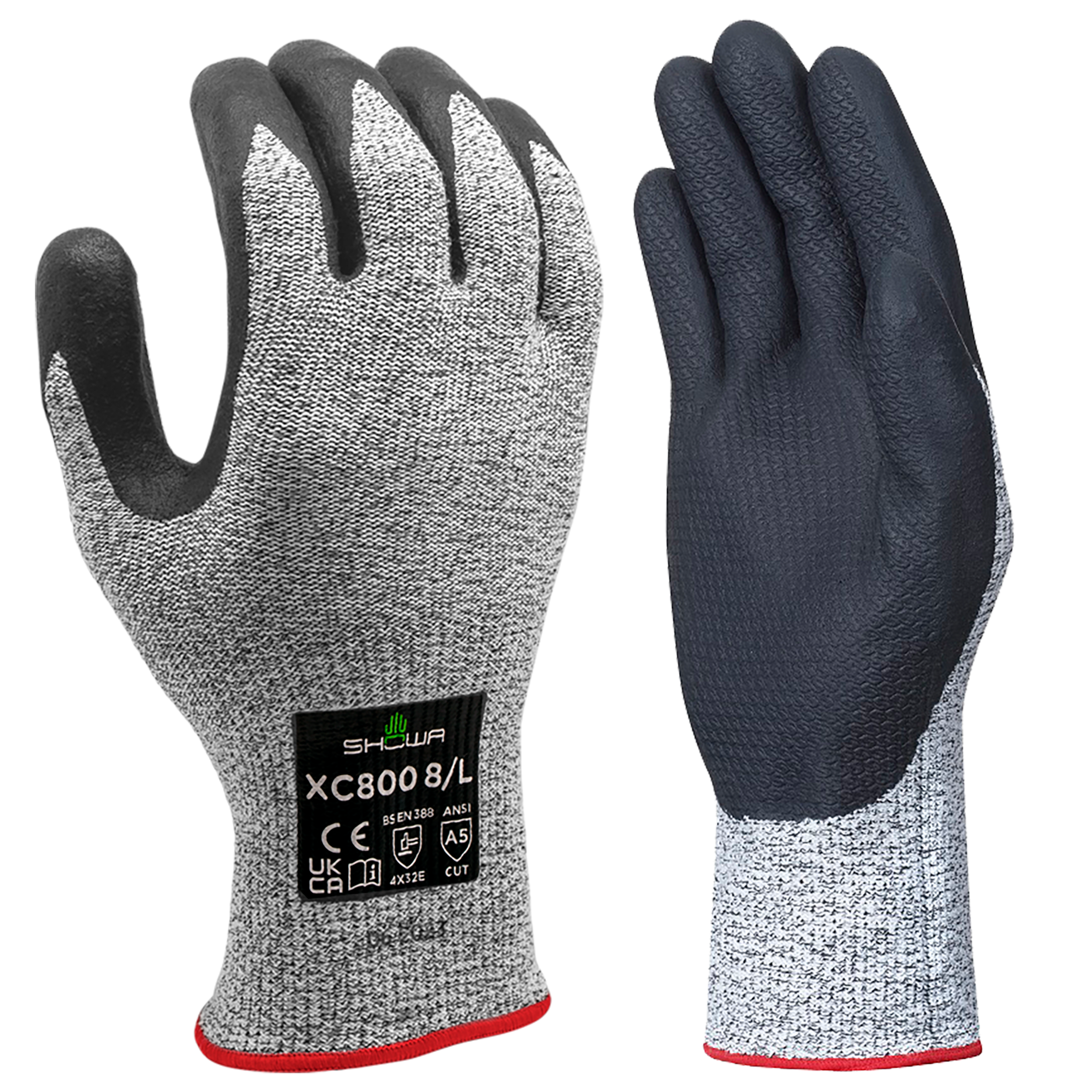 Showa XC800 Cut-Resistant Gloves (Size 9/XL) – Lightweight, Flexible, Latex-Free Protection