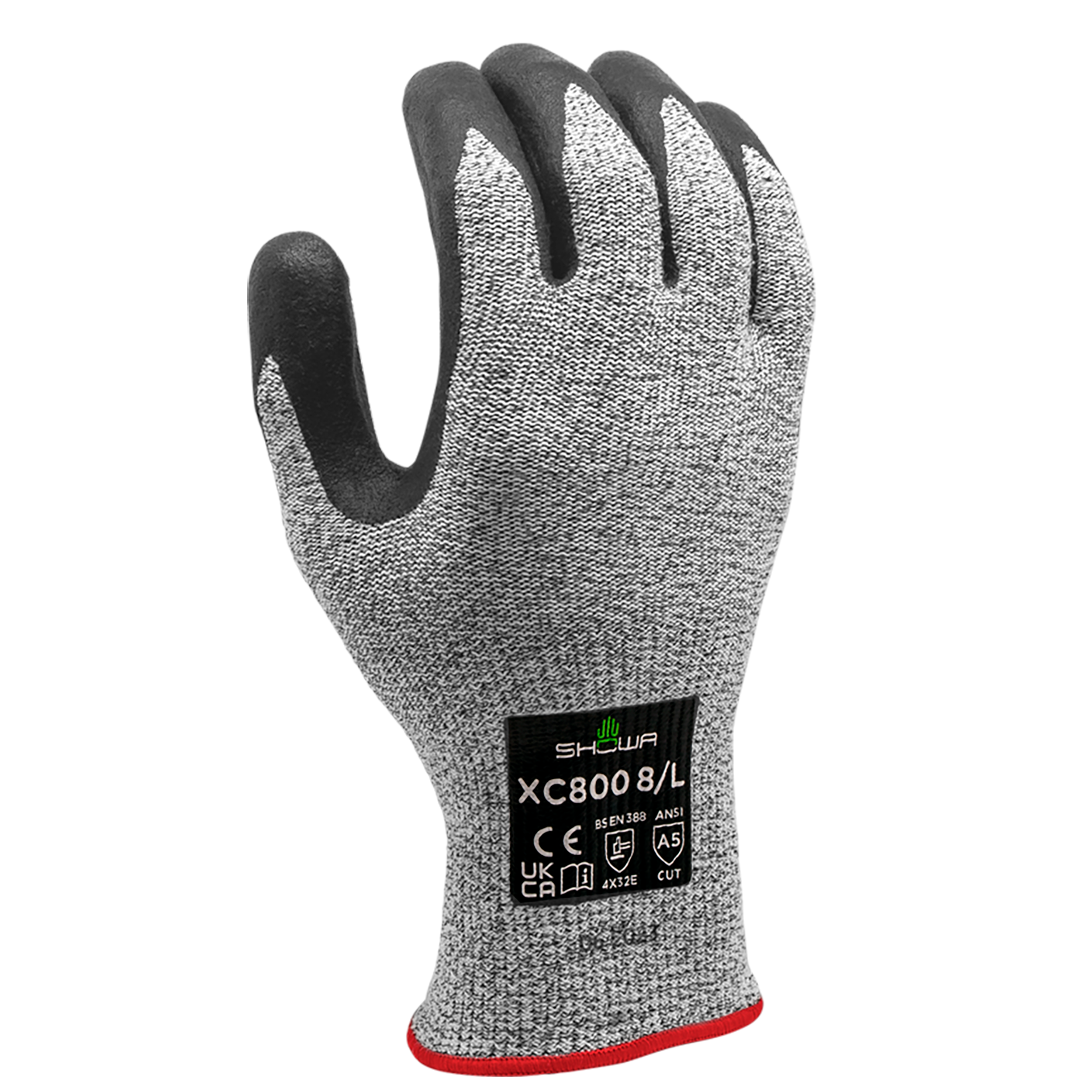 Showa XC800 Cut-Resistant Gloves (Size 8/L) – Lightweight, Flexible, Latex-Free Protection
