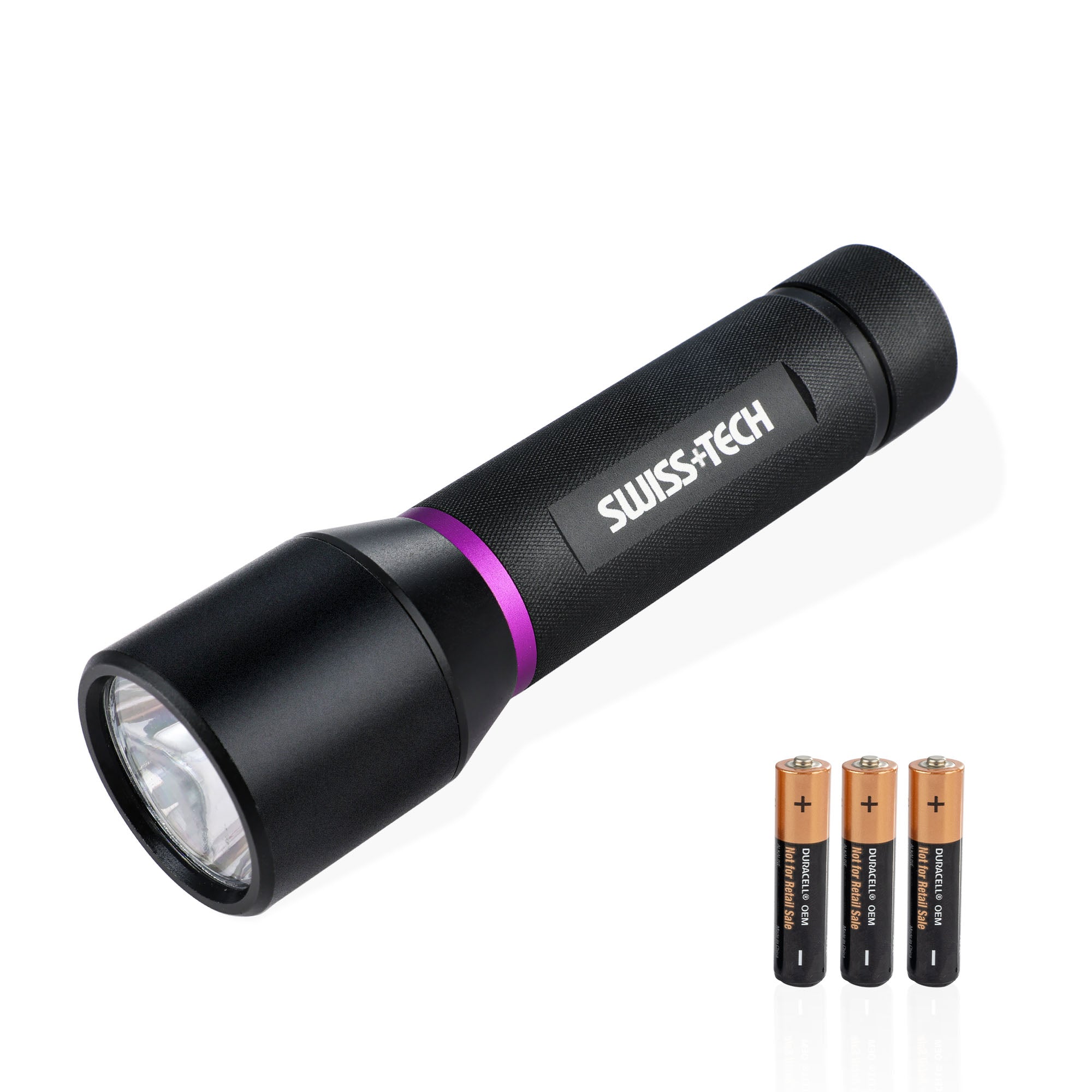 Scruffs Swiss-Tech UV Flashlight 3 x AAA Battery Powered - Leak Detection & Security Inspection