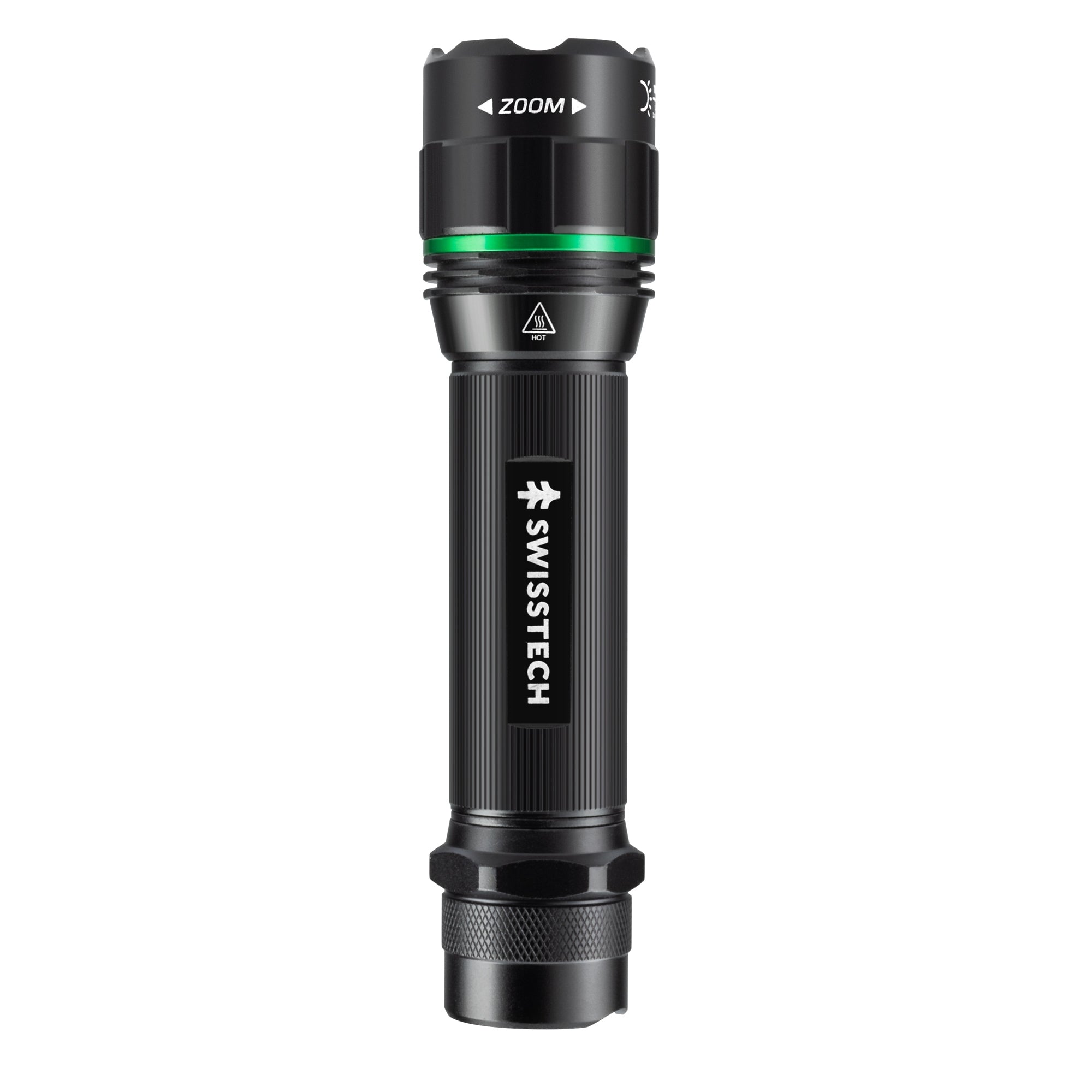 Scruffs Swiss-Tech Rechargeable Focus LED Flashlight - USB Rechargeable Zoom Torch - 18650 & 3 x AAA Compatible