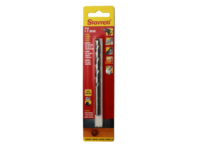Starrett HSS Split Point Drill Bit 7.0 x 109mm