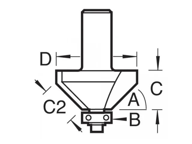 Trend 46/37 x 1/4 TCT Bearing Guided Chamfer 45° 31.8 x 12mm