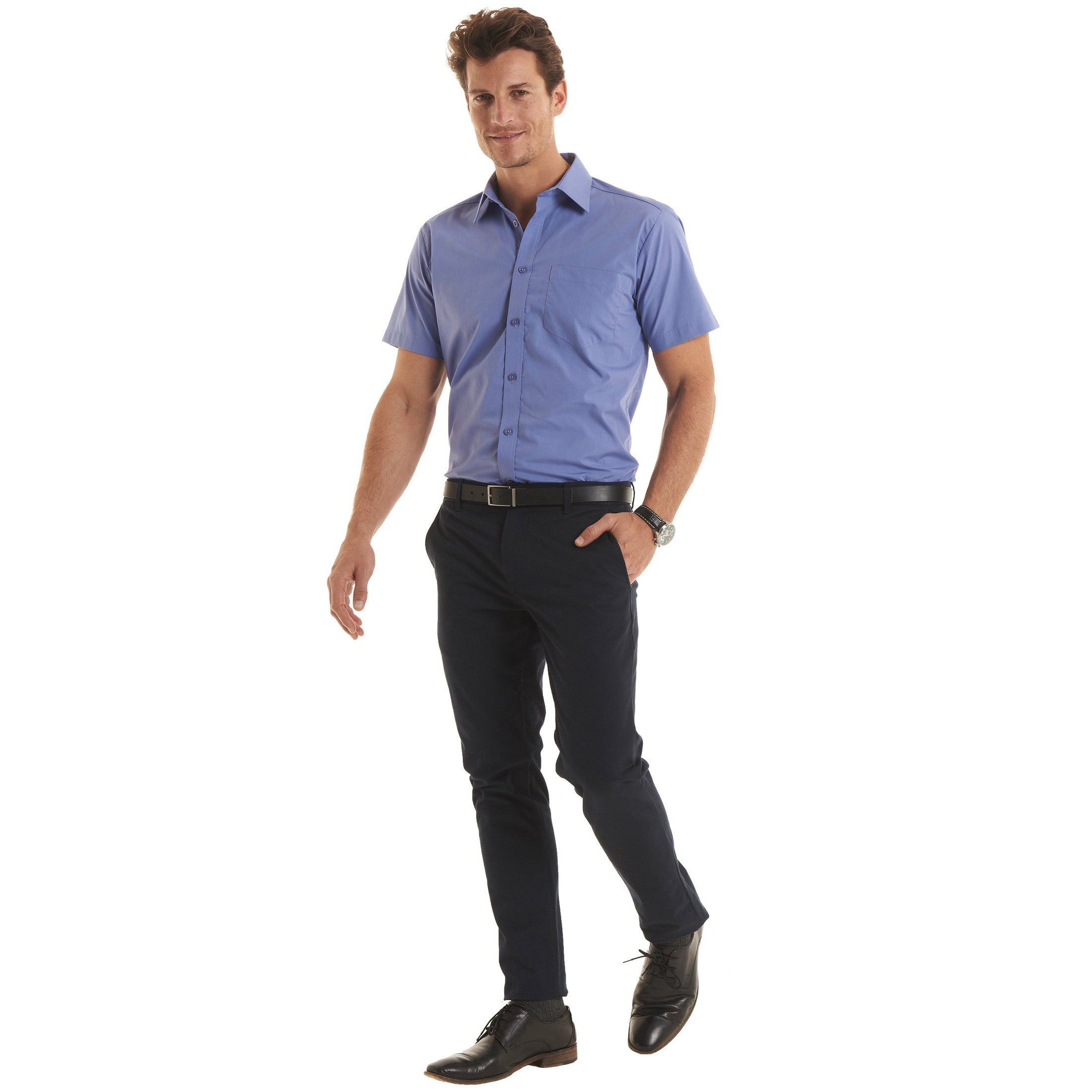 Uneek Men's Short Sleeve Poplin Shirt