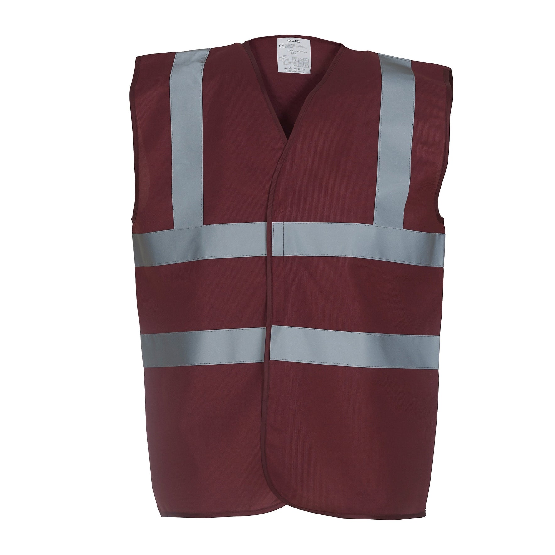 Yoko Hi-Vis 2-Band-And-Braces Waistcoat - Maroon