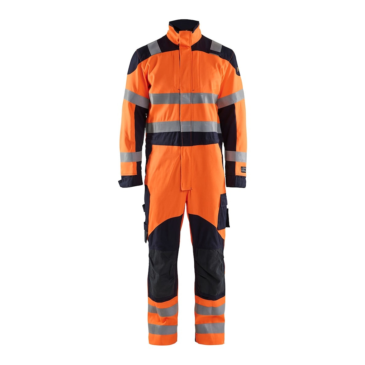 Blaklader Multinorm Inherent Overalls 6089 #colour_orange-navy-blue