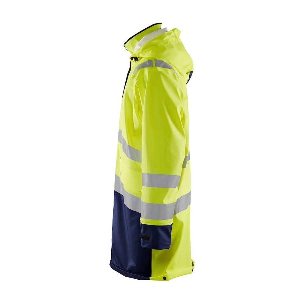 Blaklader Rain Coat Hi-Vis Level 3 4326 #colour_hi-vis-yellow-navy-blue