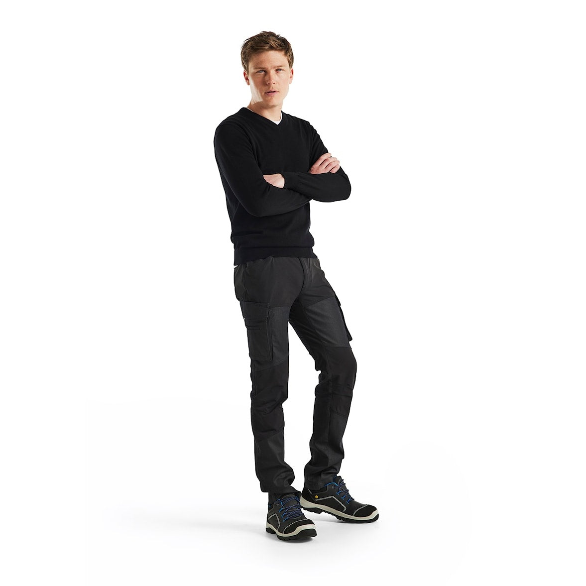 Blaklader Service Trousers Denim Stretch 1457 #colour_navy-blue-black