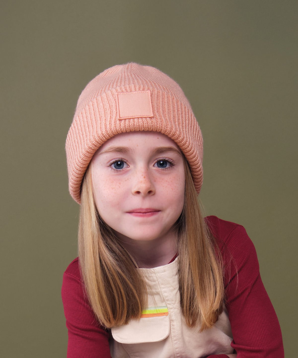 Beechfield B336B Kids Deep Cuffed Tonal Patch Beanie