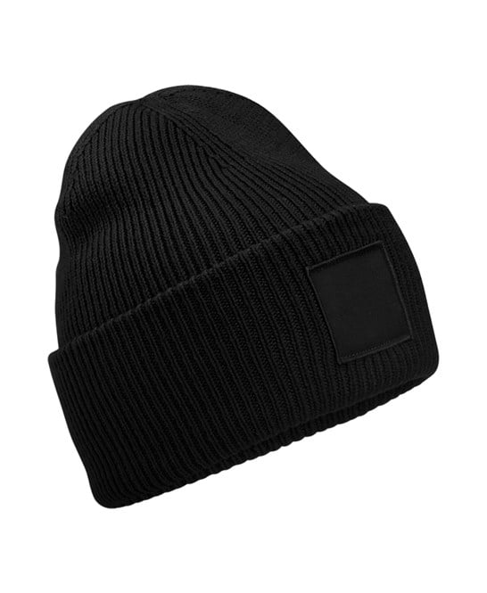 Beechfield B336R Deep-Cuffed Tonal Patch Beanie