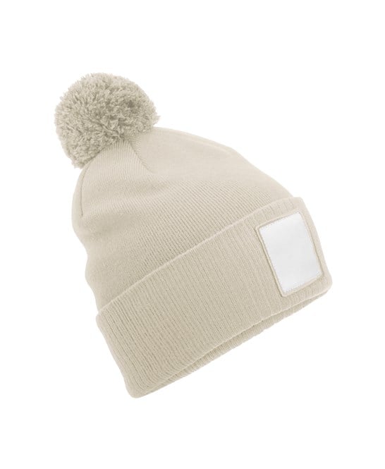Beechfield B338R Appliqué Patch Pom Beanie