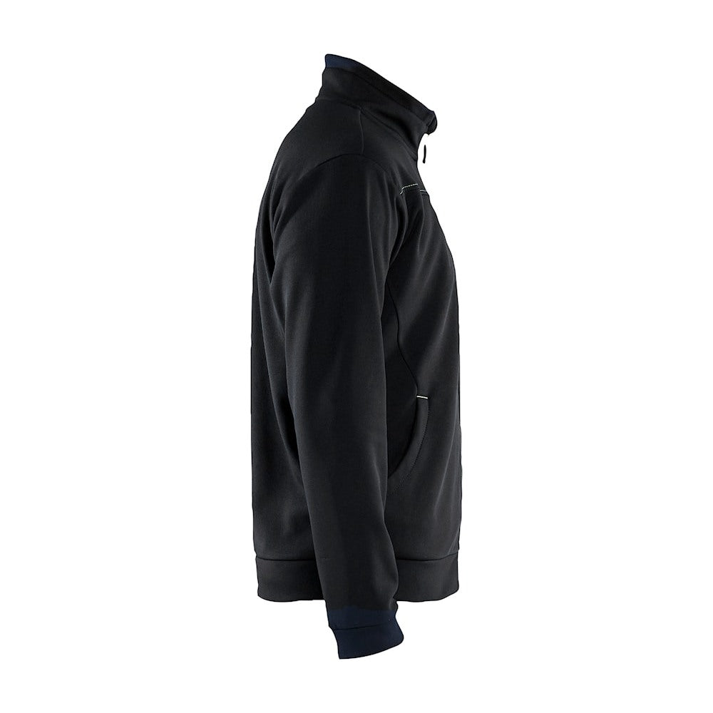 Blaklader Sweatshirt with Full Zip 3362 #colour_black-hi-vis-yellow